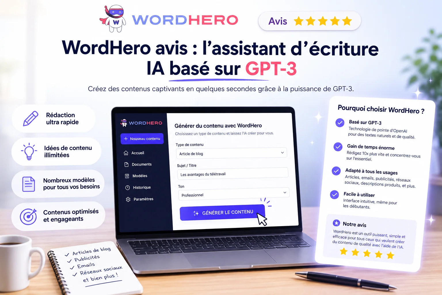 WordHero avis : l'assistant d'écriture IA basé sur GPT-3